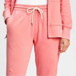NWT GAP SOFT JOGGER SWEATPANTS - POCKETS ROPE TIE - HAND DYED APPLE BLOSSOM PINK